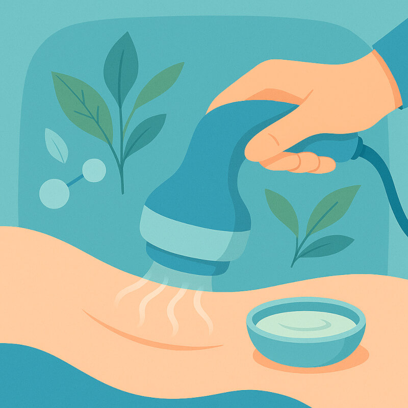 Vitalwellen-Therapie – Gerät und Behandlungssituation